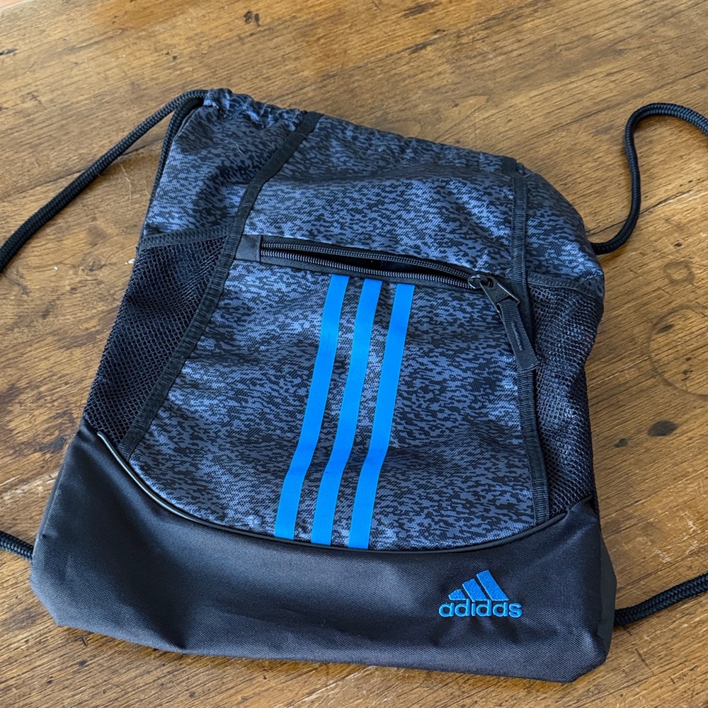 Adidas Gray and Blue Sports bag